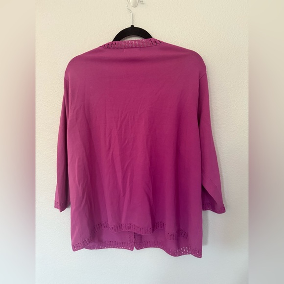 Grace Dane Lewis Magenta Plus Size Floral Embroidered Cardigan Size 2X - Picture 3 of 3